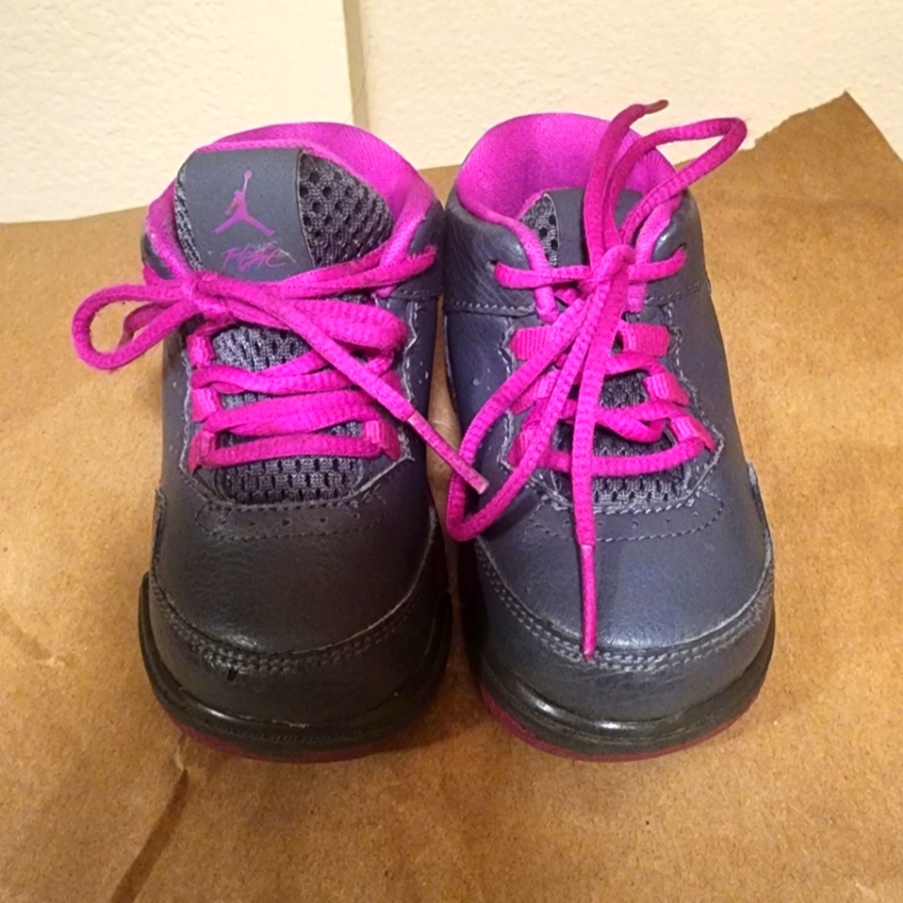 NIKE AIR JORDAN FLIGHT ORIGIN 2 DARK GREY FUCHSIA Toddler GIRLS